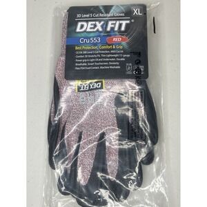DEX FIT Level 5 Cut Resistant Gloves Cru553 Size XL NWT